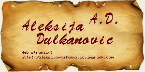 Aleksija Dulkanović vizit kartica